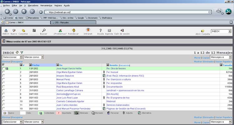 pagina inbox